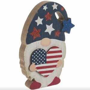 4th of July Gnome with Heart Patriotic Table Decoration Holiday Home Decor Gift